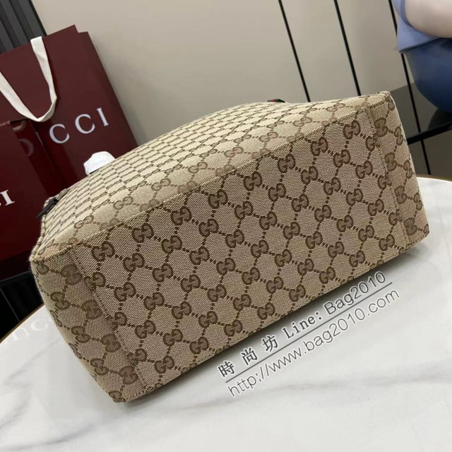Gucci專櫃古馳最新款GG字母交織圖案托特包男士肩背手提包 jh2955型號：834796